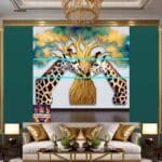 Giraffe Face Golden Frame
Artistic Digital Wall Art Decor _41 - Image 3