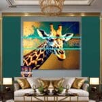 Giraffe Face Golden Frame
Artistic Digital Wall Art Decor _58 - Image 3