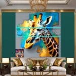 Giraffe Face Golden Frame
Artistic Digital Wall Art Decor _59 - Image 3