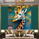 Giraffe Face Golden Frame
Artistic Digital Wall Art Decor _60 - Image 3