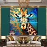 Giraffe Face Golden Frame
  Artistic Digital Wall Art Decor _61 - Image 3