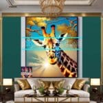 Giraffe
Face Golden Frame Artistic Digital Wall Art Decor _63 - Image 3