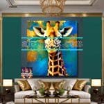 Giraffe Face Golden Frame
  Artistic Digital Wall Art Decor _64 - Image 3