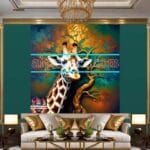 Giraffe
Face Golden Frame Artistic Digital Wall Art Decor _69 - Image 3