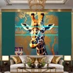 Giraffe Face Golden Frame
Artistic Digital Wall Art Decor _70 - Image 3