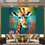Giraffe Face Golden Frame
Artistic Digital Wall Art Decor _72 - Image 3