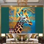 Giraffe Face Golden Frame
Artistic Digital Wall Art Decor _82 - Image 3