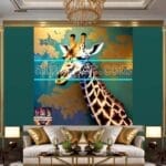 Giraffe Face Golden Frame
Artistic Digital Wall Art Decor _90 - Image 3