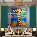 Giraffe
  Face Golden Frame Artistic Digital Wall Art Decor _92 - Image 3