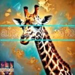 Giraffe
  Face Golden Frame Artistic Digital Wall Art Decor _01