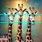 Giraffe
  Face Golden Frame Artistic Digital Wall Art Decor _11