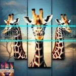 Giraffe Face Golden Frame
  Artistic Digital Wall Art Decor _14