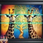 Giraffe Face Golden Frame
  Artistic Digital Wall Art Decor _20