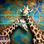 Giraffe Face Golden Frame
  Artistic Digital Wall Art Decor _21