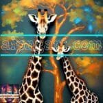 Giraffe Face Golden Frame
  Artistic Digital Wall Art Decor _26