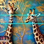 Giraffe Face Golden Frame
Artistic Digital Wall Art Decor _28