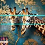 Giraffe Face Golden Frame
  Artistic Digital Wall Art Decor _29