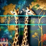 Giraffe Face Golden Frame
Artistic Digital Wall Art Decor _38