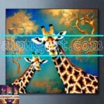 Giraffe Face Golden Frame
Artistic Digital Wall Art Decor _40