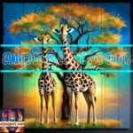 Giraffe Face Golden Frame
Artistic Digital Wall Art Decor _45