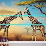 Giraffe
  Face Golden Frame Artistic Digital Wall Art Decor _47