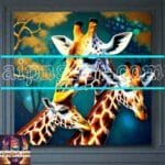 Giraffe Face Golden Frame
  Artistic Digital Wall Art Decor _48