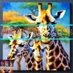 Giraffe Face Golden Frame
  Artistic Digital Wall Art Decor _05