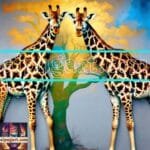 Giraffe Face Golden Frame
  Artistic Digital Wall Art Decor _50
