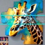 Giraffe Face Golden Frame
Artistic Digital Wall Art Decor _59