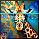 Giraffe Face Golden Frame
  Artistic Digital Wall Art Decor _61