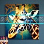 Giraffe Face Golden Frame
  Artistic Digital Wall Art Decor _66