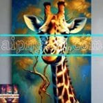 Giraffe Face Golden Frame
  Artistic Digital Wall Art Decor _73