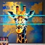 Giraffe Face Golden Frame
Artistic Digital Wall Art Decor _83