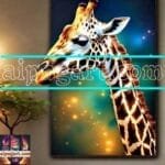 Giraffe Face Golden Frame
  Artistic Digital Wall Art Decor _84