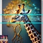 Giraffe Face Golden Frame
  Artistic Digital Wall Art Decor _85
