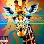 Giraffe Face Golden Frame
  Artistic Digital Wall Art Decor _89