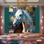 Horse Face Golden Frame
  Artistic Digital Wall Art Decor _106 - Image 2