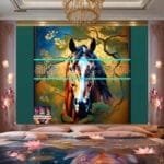 Horse Face Golden Frame
  Artistic Digital Wall Art Decor _110 - Image 2