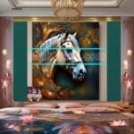 Horse Face Golden Frame
  Artistic Digital Wall Art Decor _111 - Image 2
