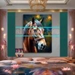 Horse Face Golden Frame
  Artistic Digital Wall Art Decor _119 - Image 2