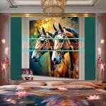Horse Face Golden Frame
  Artistic Digital Wall Art Decor _127 - Image 2