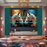 Horse Face Golden Frame
  Artistic Digital Wall Art Decor _144 - Image 2
