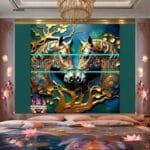 Horse Face Golden Frame
  Artistic Digital Wall Art Decor _161 - Image 2