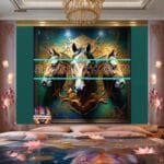 Horse Face Golden Frame
  Artistic Digital Wall Art Decor _166 - Image 2