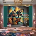 Horse Face Golden Frame
  Artistic Digital Wall Art Decor _167 - Image 2