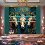 Horse Face Golden Frame
  Artistic Digital Wall Art Decor _169 - Image 2