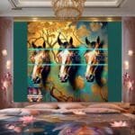 Horse Face Golden Frame
  Artistic Digital Wall Art Decor _170 - Image 2