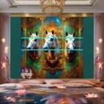 Horse
  Face Golden Frame Artistic Digital Wall Art Decor _172 - Image 2