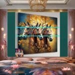 Horse Face Golden Frame
  Artistic Digital Wall Art Decor _177 - Image 2