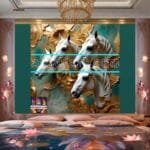 Horse Face Golden Frame
  Artistic Digital Wall Art Decor _20 - Image 2